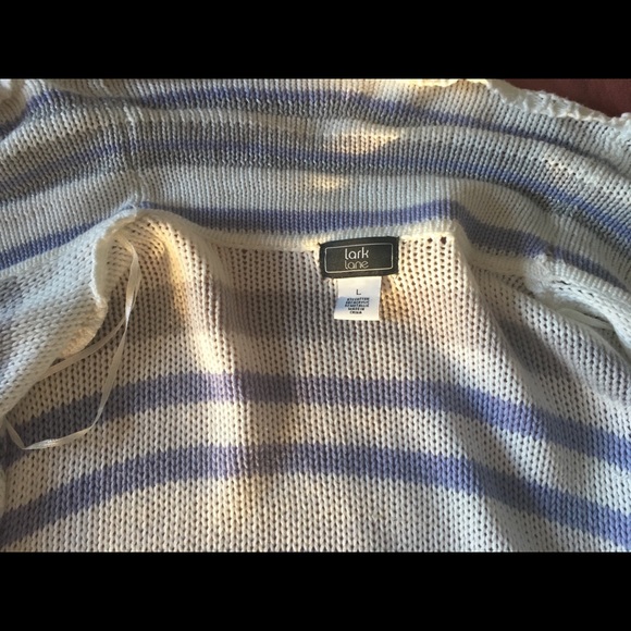 Lark Lane sweater cardigan white lavender - Picture 5 of 6